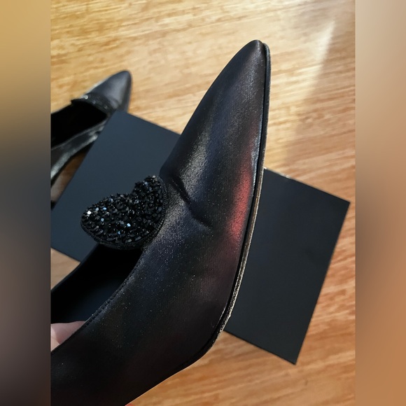 Formal black fabric Silvia Florentina beaded ornament pumps - Picture 5 of 13